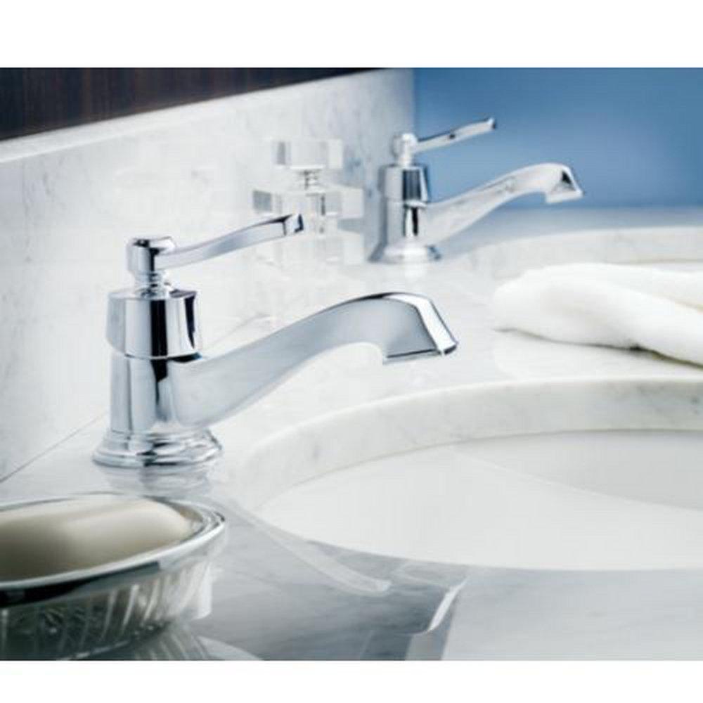 Moen Polished Chrome Single Handle Centerset Bathroom Sink Faucet 