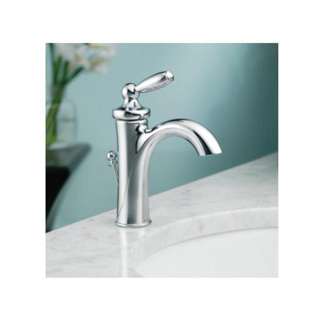 Moen Chrome Single Handle Monoblock Bathroom Sink Faucet 