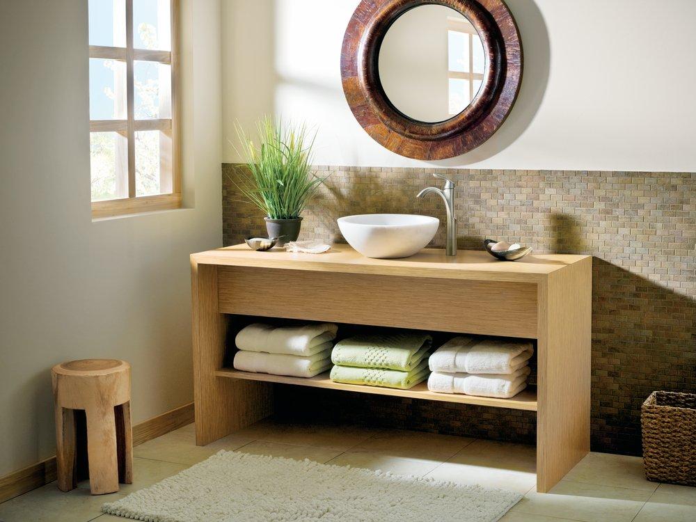 Moen Brushed Nickel Single Handle Monoblock Bathroom Sink Faucet 