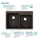 Elkay Mocha 33 x 22 in. No Hole Composite Double Bowl Drop-in Kitchen Sink 