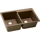 Elkay Mocha 33 x 22 in. No Hole Composite Double Bowl Drop-in Kitchen Sink 