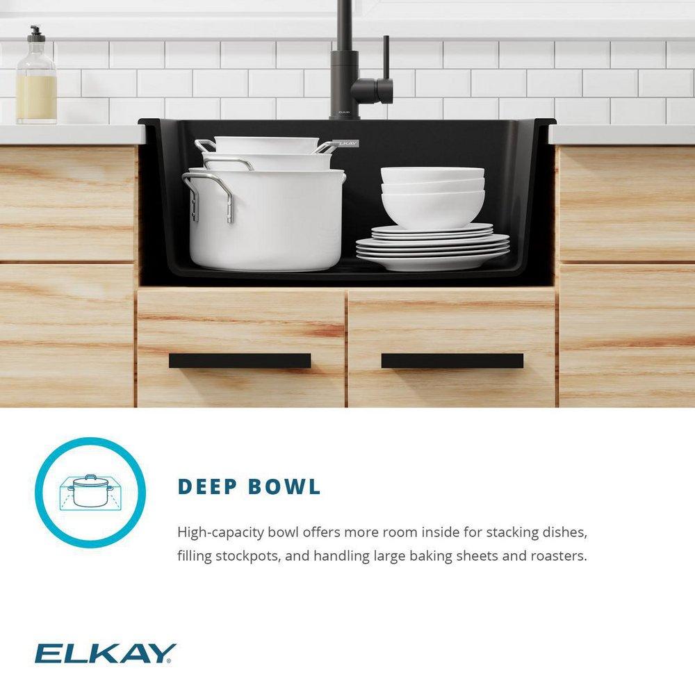 Elkay Mocha 25 x 22 in. No Hole Composite Single Bowl Drop-in Kitchen Sink 