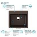 Elkay Mocha 25 x 22 in. No Hole Composite Single Bowl Drop-in Kitchen Sink 