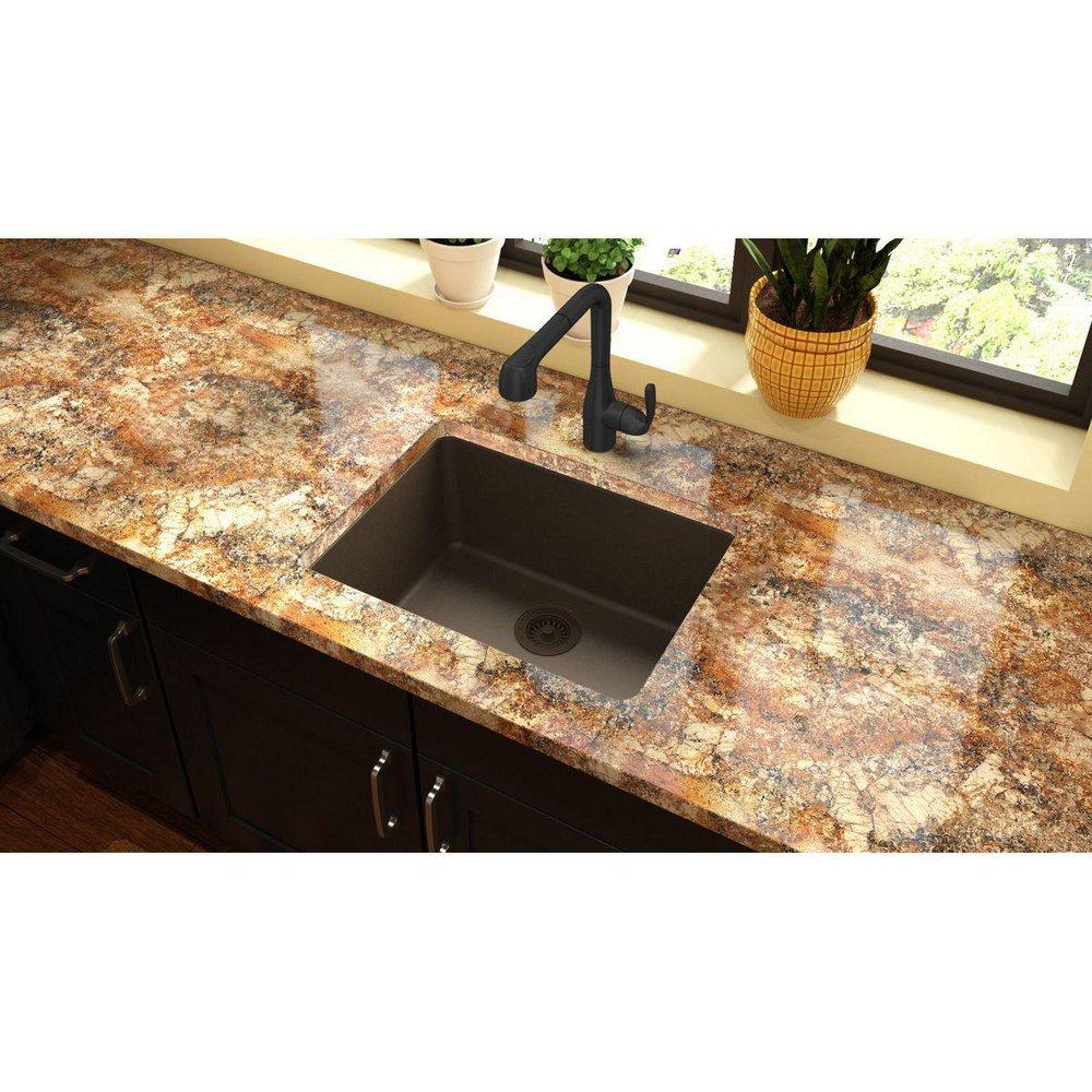 Elkay Mocha 24-5/8 x 18-1/2 in. No Hole Composite Single Bowl Undermount Kitchen Sink 