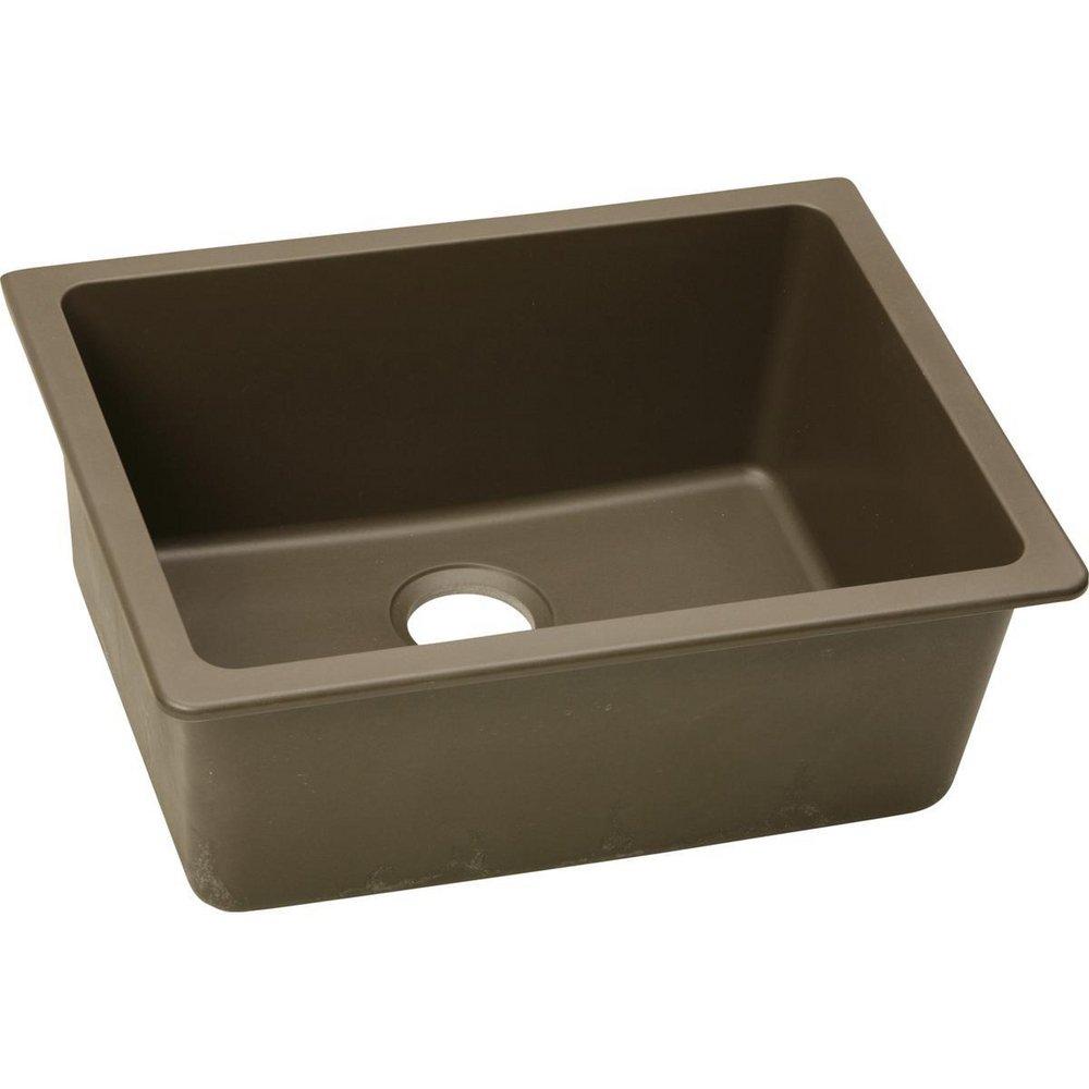 Elkay Mocha 24-5/8 x 18-1/2 in. No Hole Composite Single Bowl Undermount Kitchen Sink 