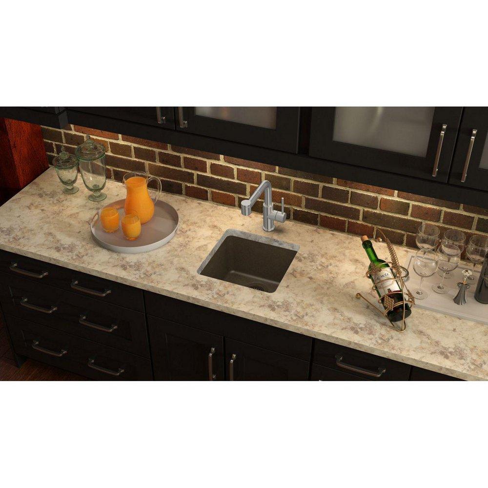 Elkay Mocha E-Granite Single Bowl Dual/Universal Mount Bar Sink 
