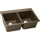 33 x 22 in. No Hole Composite Double Bowl Drop-in Kitchen Sink in Mocha