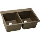 Elkay Mocha 33 x 22 in. No Hole Composite Double Bowl Drop-in Kitchen Sink 