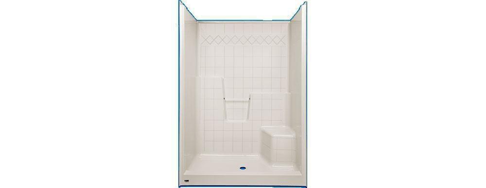 Fiber-Fab White Shower with Right Hand Seat 