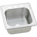 2-Hole 1-Bowl Top Mount Kitchen Sink in Brushed Satin