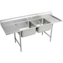 2-Hole 2-Bowl Stainless Steel Scullery Sink in Satin