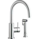 Single Handle Kitchen Faucet with Side Spray in Satin Stainless Steel