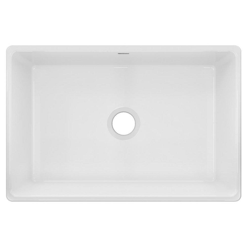 Elkay White 29-7/8 x 19-3/4 in. Fireclay Single Bowl Farmhouse Kitchen Sink 