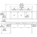 Elkay Buffed Satin 4-Hole 3-Bowl 2-Drainboard Stainless Steel Scullery Sink 