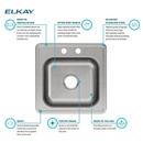 Elkay Brushed Satin 20 x 20 in. Drop-in Laundry Sink 