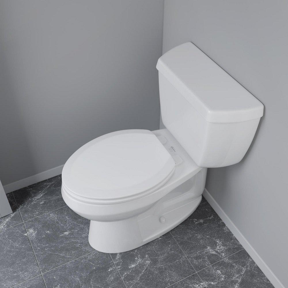 Jones Stephens White Elongated Closed Front with Cover Toilet Seat Toilet Seat 