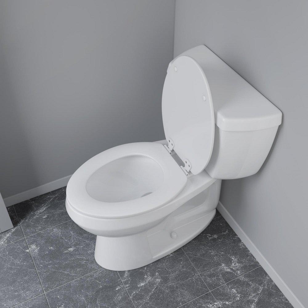 Jones Stephens White Elongated Closed Front with Cover Toilet Seat Toilet Seat 