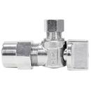 NIBCO Chrome Plated Solvent Weld x Compression Lever Handle Angle Supply Stop Valve in Chrome Plated 