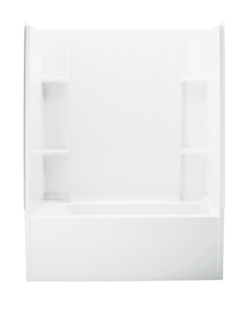 Sterling White 60 x 32 in. Vikrell Right Hand Drain Tub and Shower 