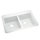 33 x 22 x 9 in. Double Equal Sink White