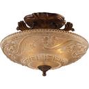 Elk Home Golden Bronze 16 in. 75W 3-Light Medium E-26 Semi-Flush Mount Ceiling Fixture 