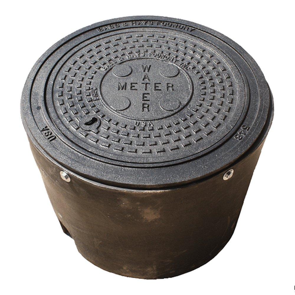 Bass and Hays Foundry Meter Box with Rheemed and Chamfer Carrolton 