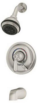 Two Handle Multi Function Bathtub & Shower Faucet in Satin Nickel