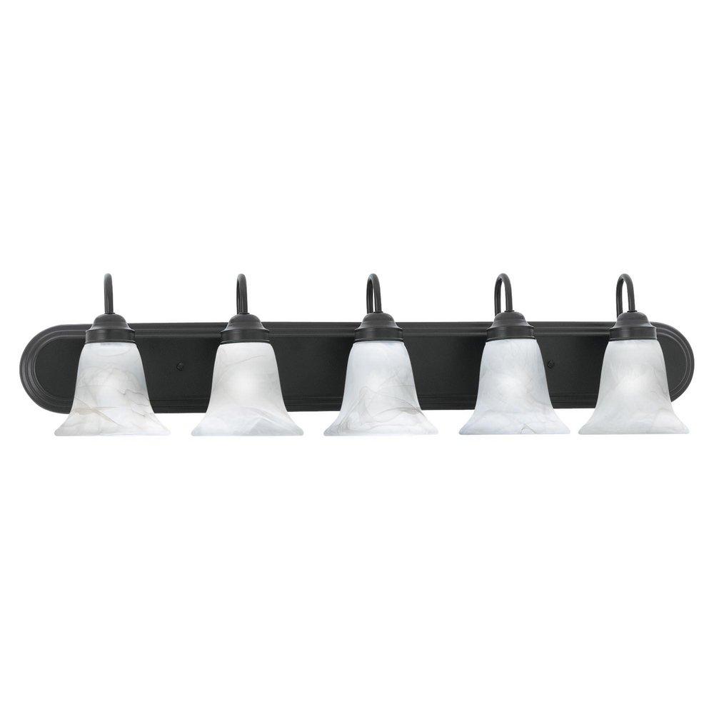 Thomas Lighting Painted Bronze 100 W 5-Light Strip Light with Globe 