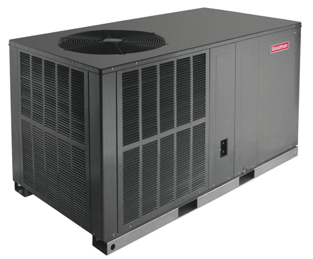 Goodman&reg; 13 SEER Electric Single-Stage Horizontal Packaged Air Conditioner 