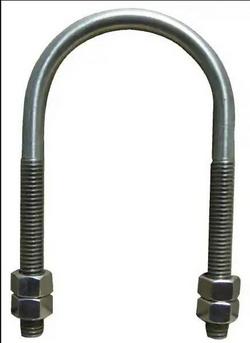 1 in. x 1/4 in. Galvanized Carbon Steel U-Bolt with 4 Hex Nuts