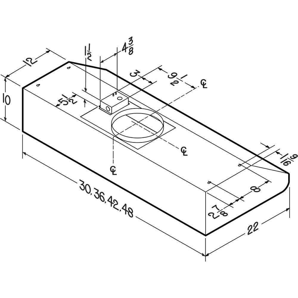 Broan Stainless Steel External Blower Range Hood Shell in Stainless Steel 