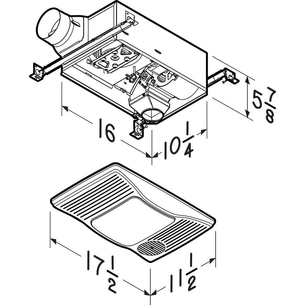 Broan White Bathroom Exhaust Fan in White 