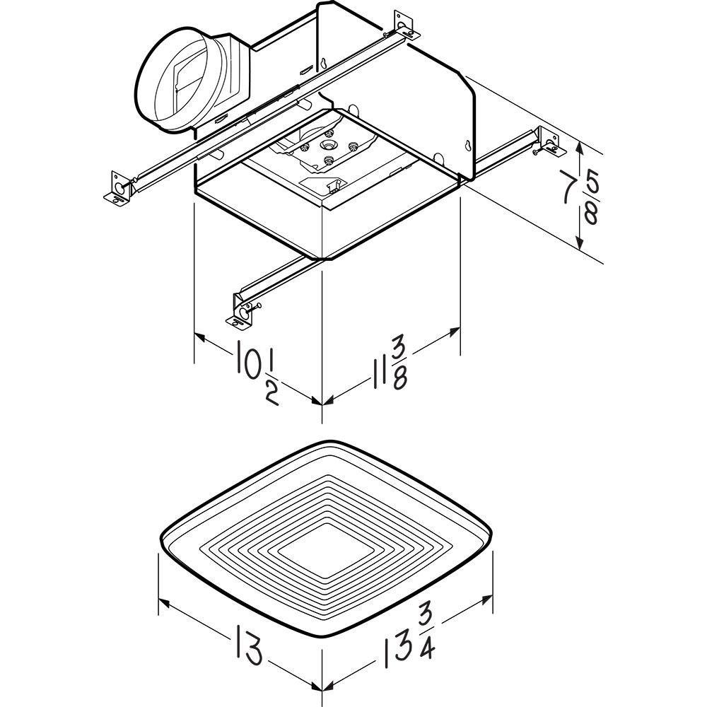 Broan White Bathroom Exhaust Fan in White 