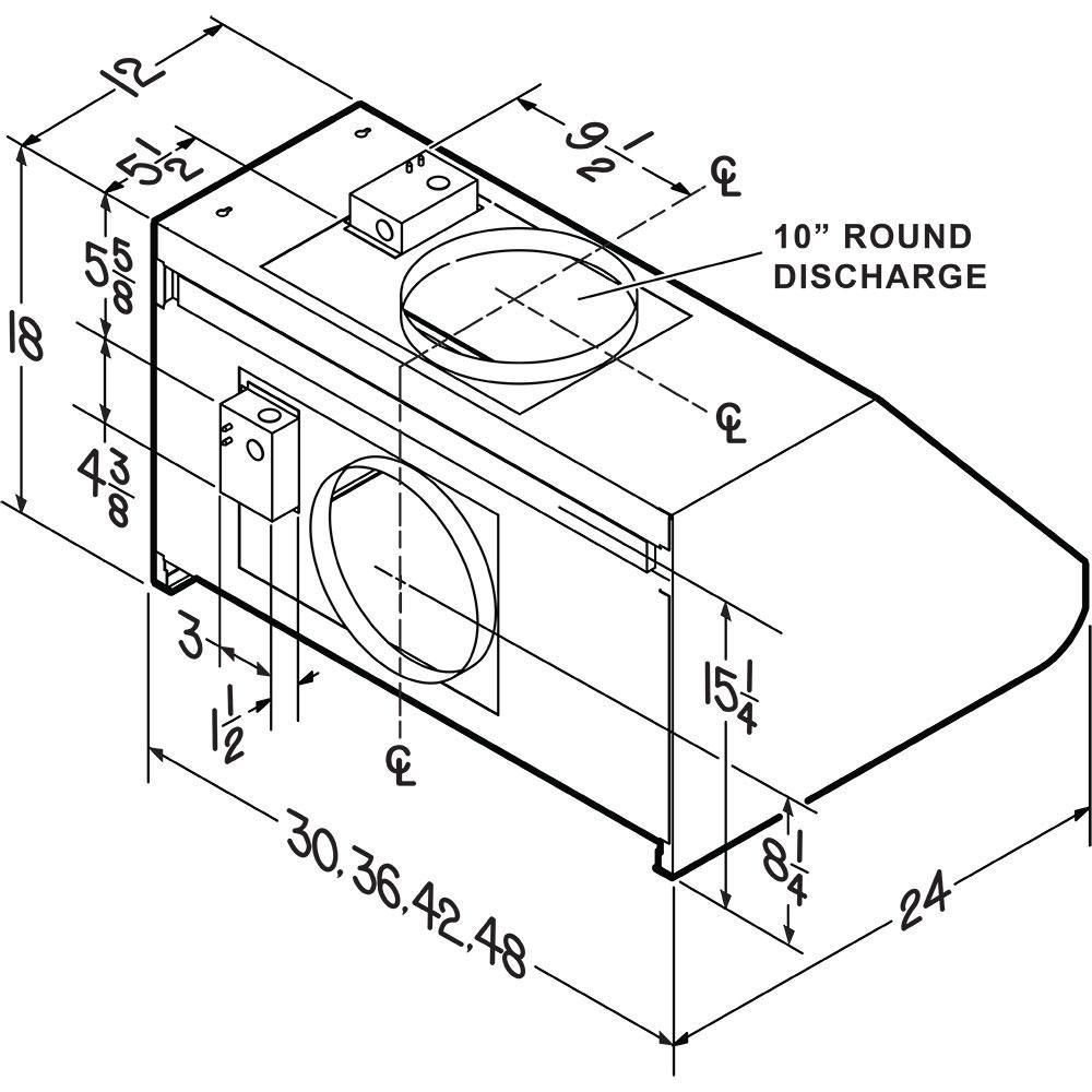Broan Stainless Steel External Blower Range Hood Shell in Stainless Steel 