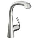 GROHE RealSteel&reg; Single Handle Pull Out Kitchen Faucet 