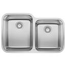 BLANCO Stainless Steel 32-3/8 x 20-1/2 in. No Hole Double Bowl Undermount Kitchen Sink 
