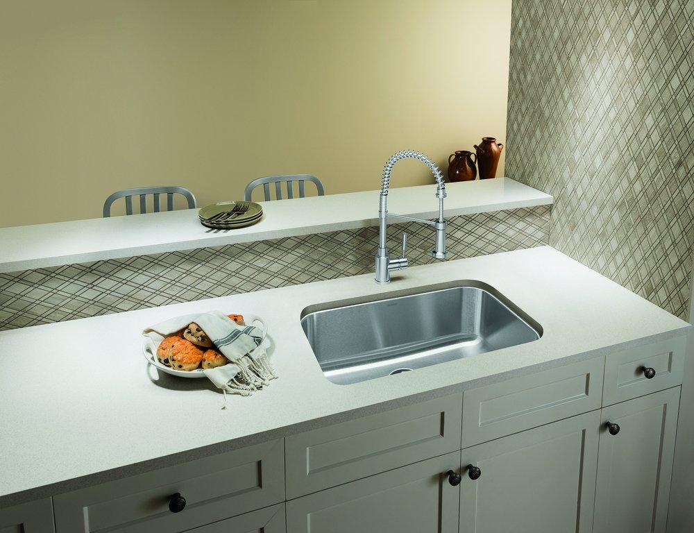 BLANCO Stainless Steel 28 x 18 in. No Hole Single Bowl Undermount Kitchen Sink 