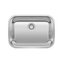 25 x 18 in. No Hole Stainless Steel Single Bowl Undermount Kitchen Sink  Refined Brushed Stainless Steel