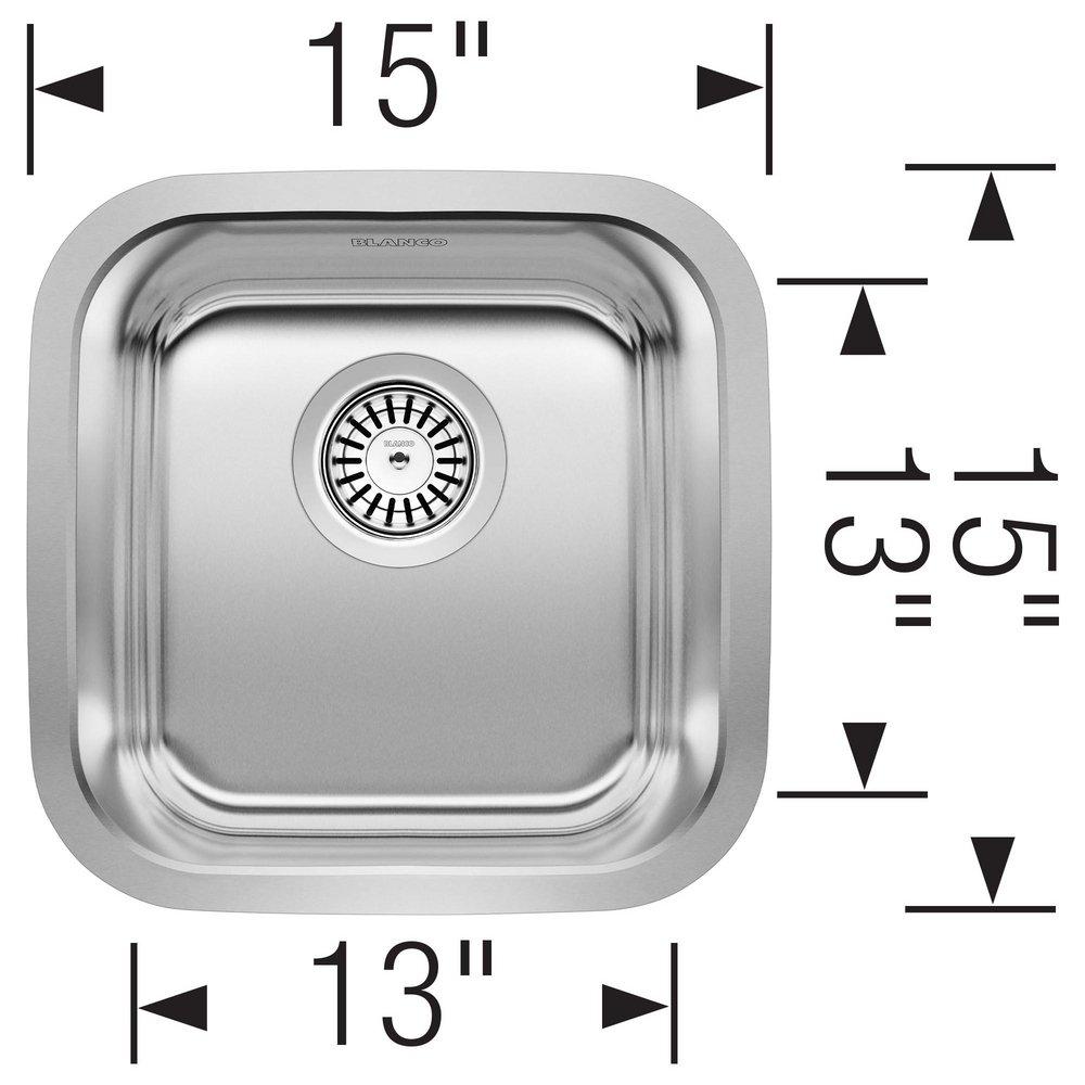 BLANCO Stainless Steel 15 x 15 in. Undermount Stainless Steel Bar Sink 