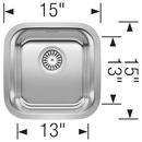 BLANCO Stainless Steel 15 x 15 in. Undermount Stainless Steel Bar Sink 