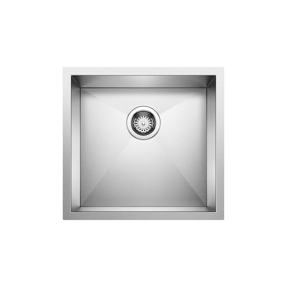 BLANCO Polished Satin 18-9/10 x 18 in. No Hole Stainless Steel Single Bowl Undermount Kitchen Sink 
