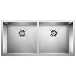 37 in. Undermount Stainless Steel Double Bowl Kitchen Sink in Polished Satin