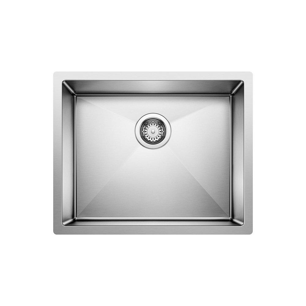 BLANCO Polished Satin 22 x 18 in. No Hole Stainless Steel Single Bowl Undermount Kitchen Sink 