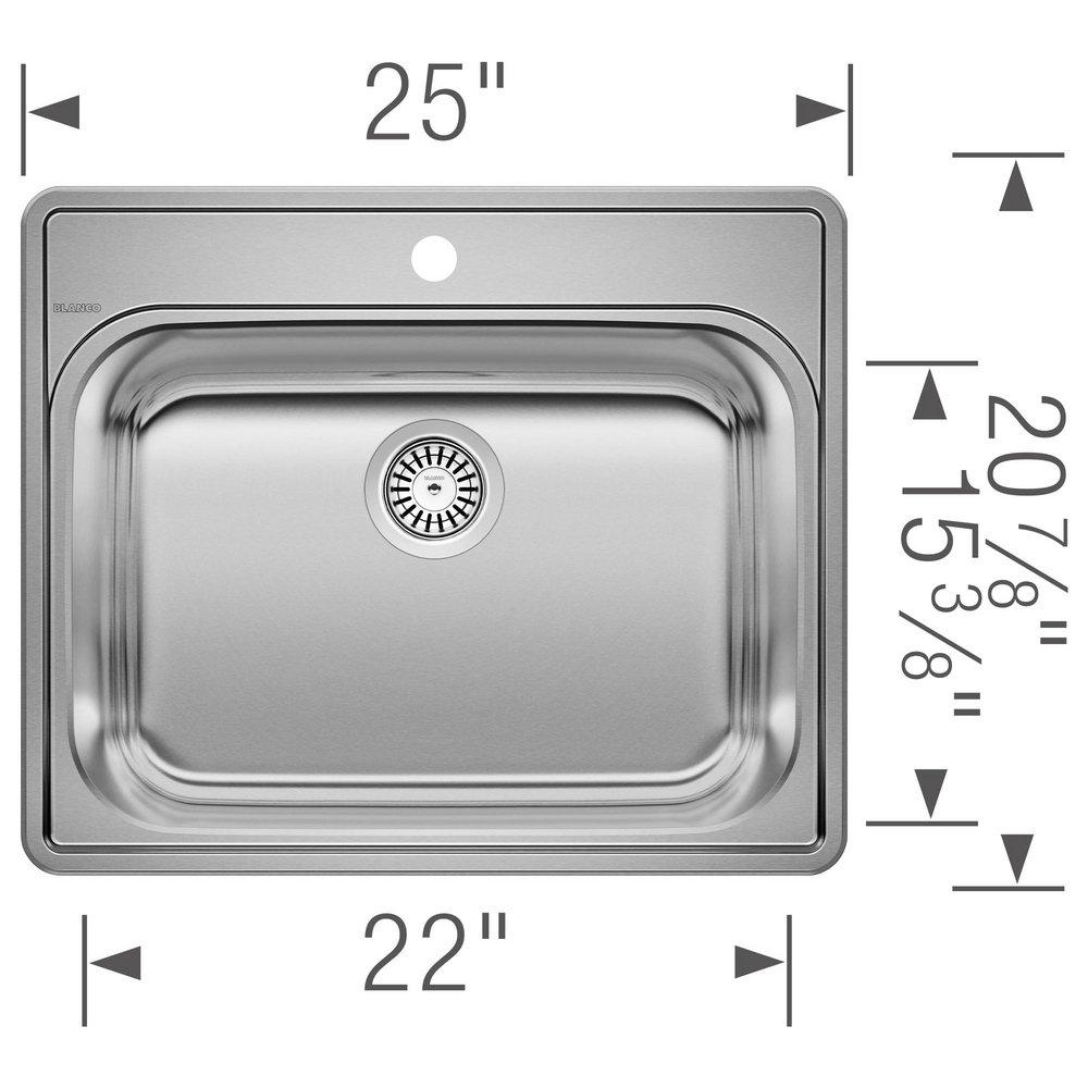 BLANCO Stainless Steel 25 x 22 in. Drop-in Laundry Sink 