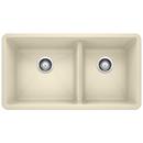 BLANCO Biscuit 33 x 18 in. No Hole Composite Double Bowl Undermount Kitchen Sink 