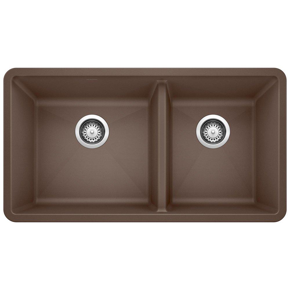 BLANCO Café 33 x 18 in. No Hole Composite Double Bowl Undermount Kitchen Sink 