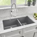 BLANCO Metallic Grey 33 x 18 in. No Hole Composite Double Bowl Undermount Kitchen Sink 