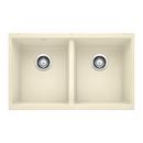 29-3/4 x 18-1/8 in. No Hole Composite Double Bowl Undermount Kitchen Sink in Biscuit