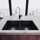 BLANCO Anthracite 29-3/4 x 18-1/8 in. No Hole Composite Double Bowl Undermount Kitchen Sink 
