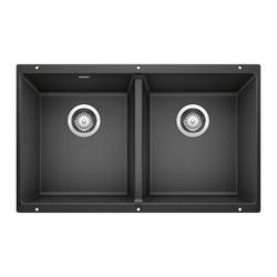 29-3/4 in. Undermount Silgranit Double Bowl Kitchen Sink in Anthracite